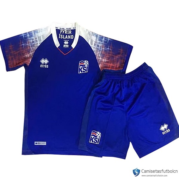 Camiseta Seleccion Islandia Primera equipo Niños 2018 Azul